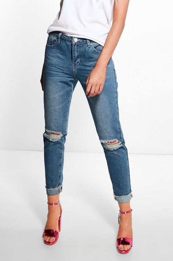 Sophie High Waist Marble Wash Mom Jeans